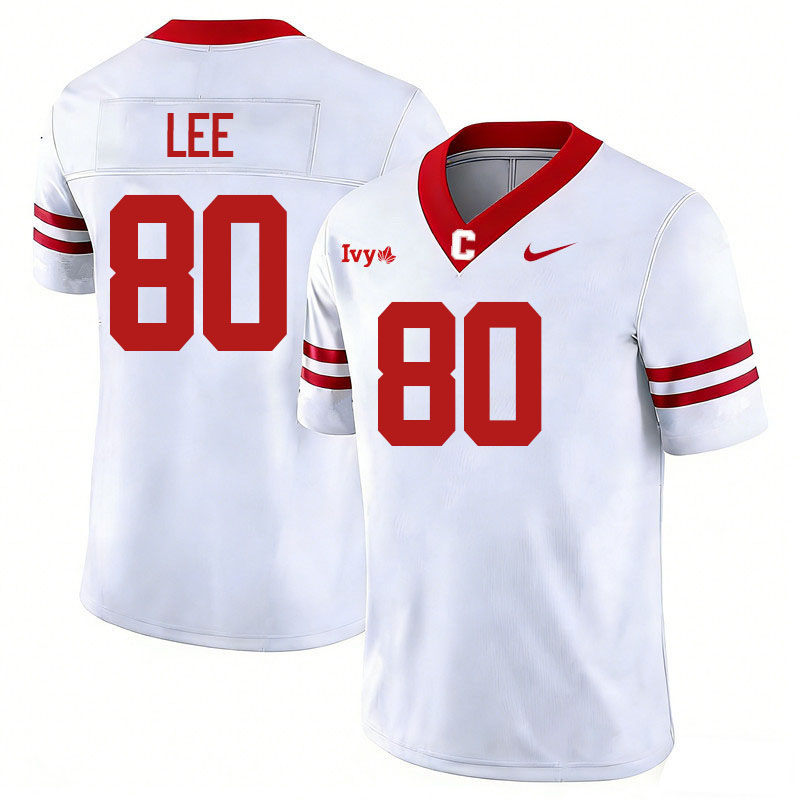 Cornell Big Red #80 Brendan Lee College Football Jerseys,Uniforms Stitched-White